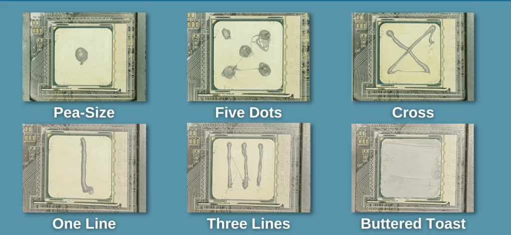 stiluri de aplicare a pastei termice